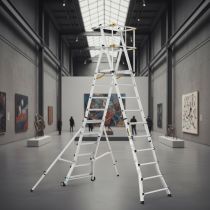 TÜV Certified and certified to EN 131 Telescopic Folding Large Platform Steps