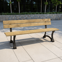 Mora Park Bench in situ with Pine Autoclave Seating & Black Painted Frame Finish