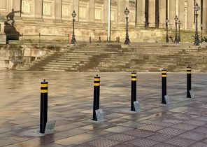 In-situ Impact Tested Lift Assist Telescopic Black Bollards
