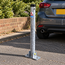 Hinged Galvanised Finished Parking Post with Integral Lock 