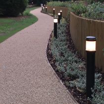 Black & Galavanised Treated Illuminated Bollards in-situ (H1000mm & D139mm) 
