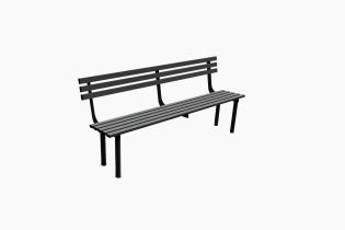 Rendered Image of a Concrete-In Outdoor Backrest Seat