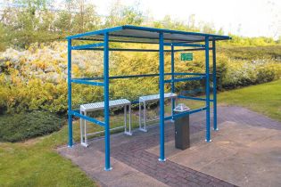 Smoking and Vaping Shelter: Traditional Robust DesignColours & Open 50% Area