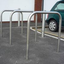 Stainless Steel Sheffield Cycle Stand: Grades 304 & 316 Optional 'Sold Secure' Corner Locking Point Plate