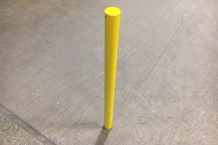 High Visibility Tall Steel Bollard: H1500mm 
Galvanised & Yellow (114-219mm Diameter)