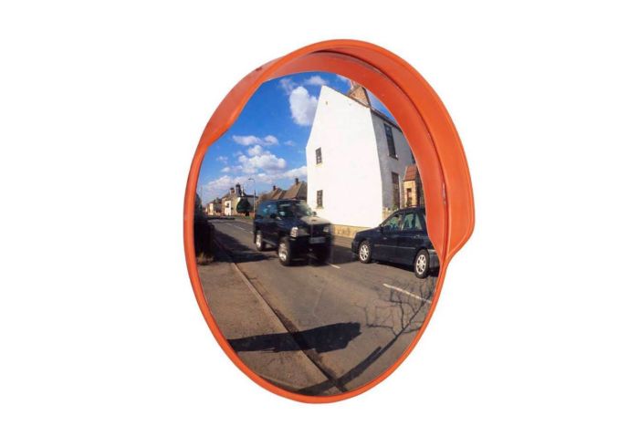 Traffic&#x20;Convex&#x20;Mirror&#x3A;&#x20;&#x27;Hooded&#x27;&#x20;Hi-Vis&#x20;Orange&#x20;&#x0D;&#x0A;Impact&#x20;Resistant&#x20;Accident&#x20;Blind&#x20;Spot&#x20;Saver