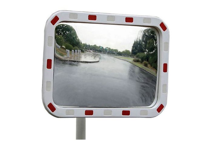 Rectangular Traffic Mirror(s) with Reflective Edges and Impact Resistant Mirror with Size Choices