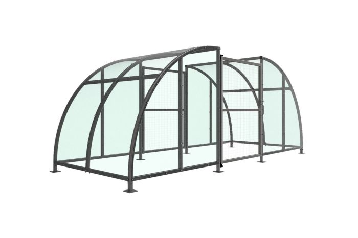 Cycle Shelter - SCC1 Compound - 2m to 5m Sizes - Galvanised Frame & 4mm PETG Clear Sheet Roof