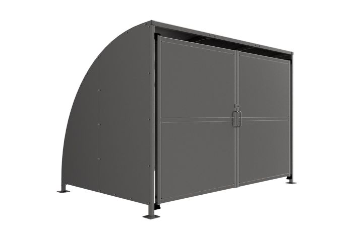 Secure SG2 Stratford Steel Bike Shelter
Clad Door(s), Curved Roof and End Panels