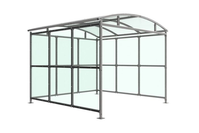Adapta Shelter: (Multi-Purpose) For Bikes, Waiting & Trolleys Robust Galv. 50mm SQ Frame PETG Clear Roof & Sides