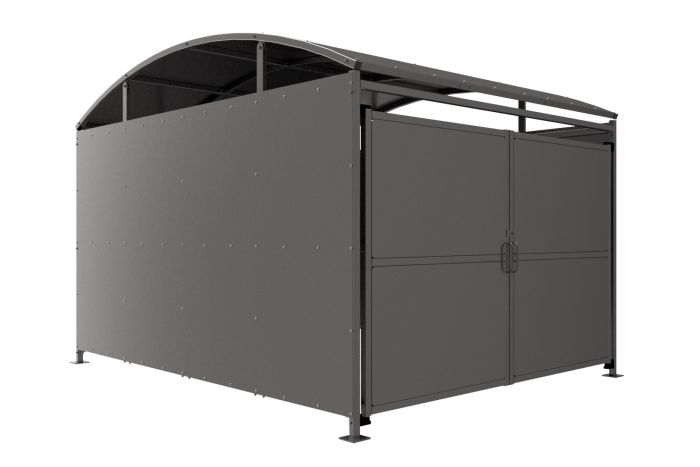 YM2 Shelter with lockable Gates, Ideal for Recycling & Bins - Extension bays available