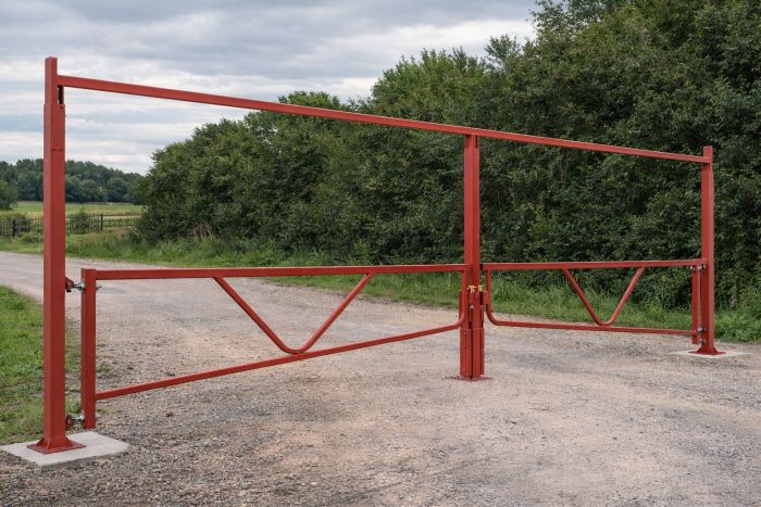Double Fixed Height Restrictor Barrier, Bolt down as standard with Swing Gate to limit access to vehicle regardless the height