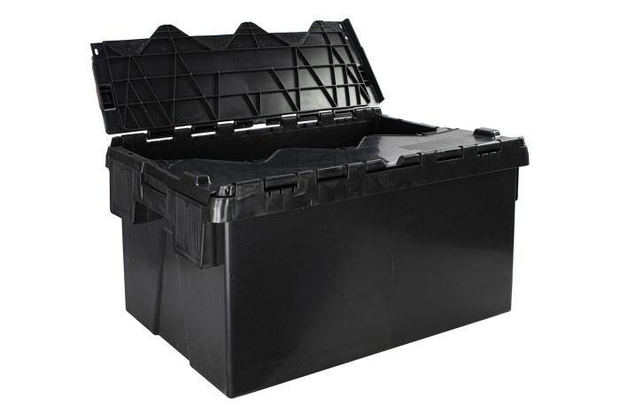 60L Euro Container with attached  Lid Half Open
