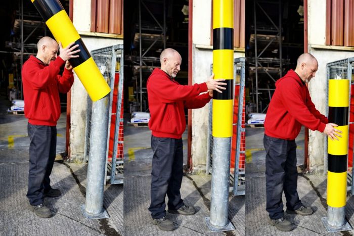 Bollards Covers (Sleeves) to Enhance Visibility & Protect from weathering and erosion.