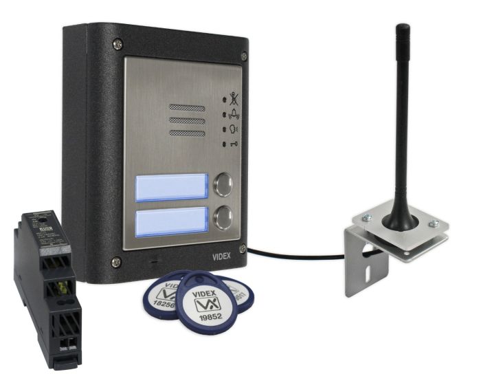 GSM Intercom by Videx - 2 Button, Surface Mounted with Proximity Kit
