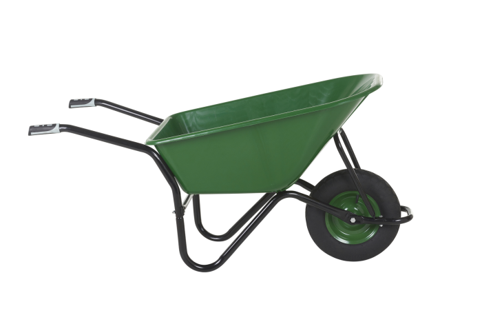 Green Plastic Pan Heavy Duty 100 Litre Wheelbarrow