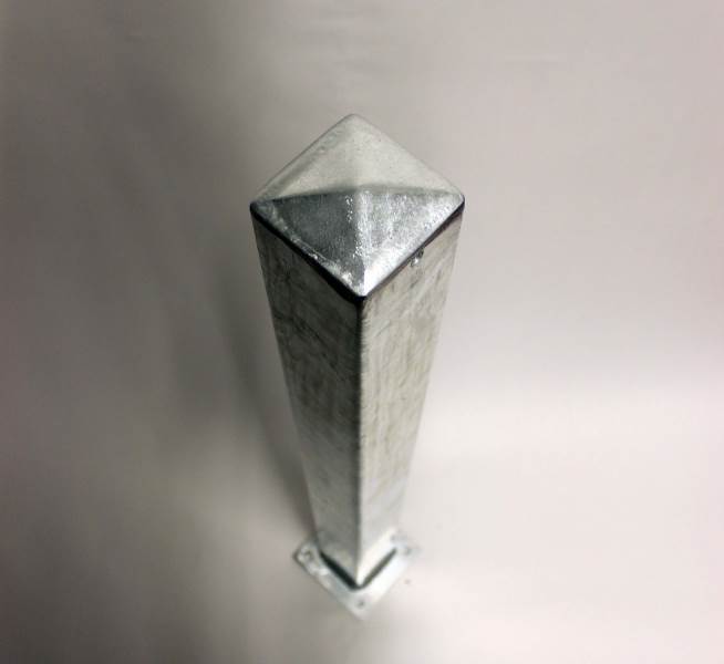 Bollard Steel (80-150mm Square) 1000mm above ground - Diamond Top