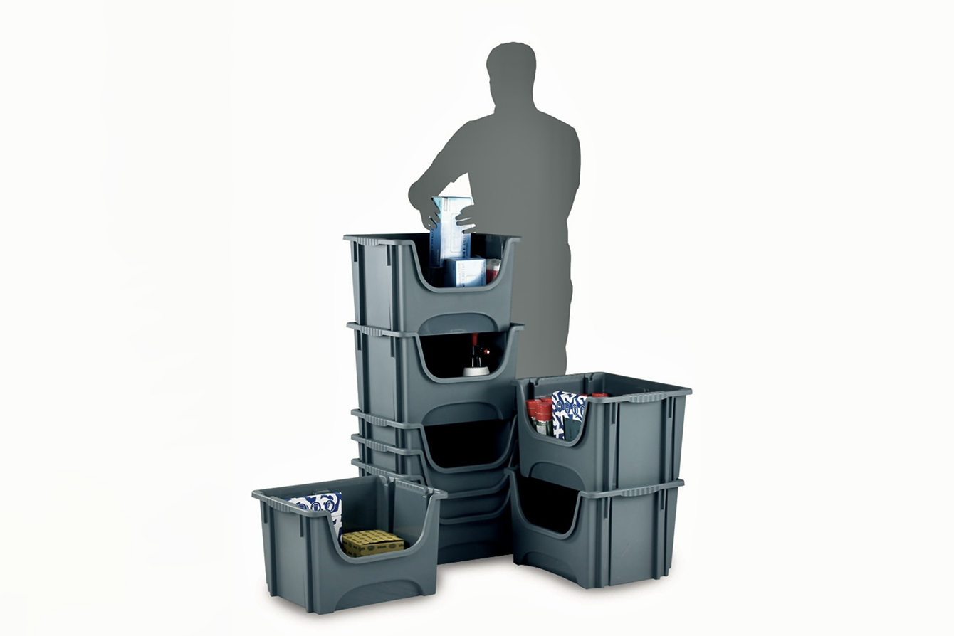 Container 'Topstore' Space Bins of 50 Litres - Stackable & Nestable in Value Pack of 5