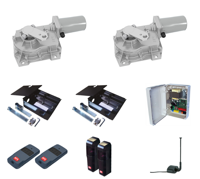 Swing gate operators, above-ground RAM automation kits - ELI BT Models by BFT for Double leaf swing gates