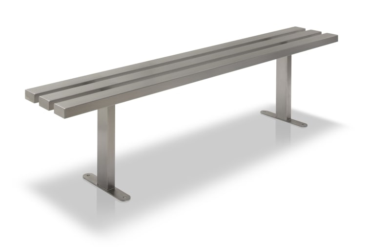 Benches in Stainless Steel with choice of wood slats