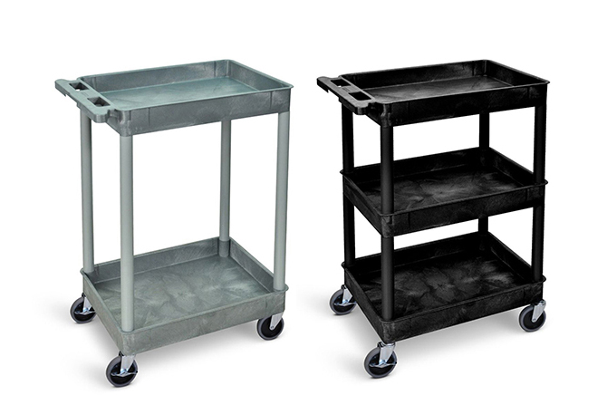 Trolley(s) for Multi-Purpose Use with 2 & 3 Tray Type Shelving in 'Super Strength' Plastic