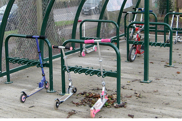 Scooter Rack - Galvanised & Colour choice plus various sizing - Ideal for Primary & Nursery Schools