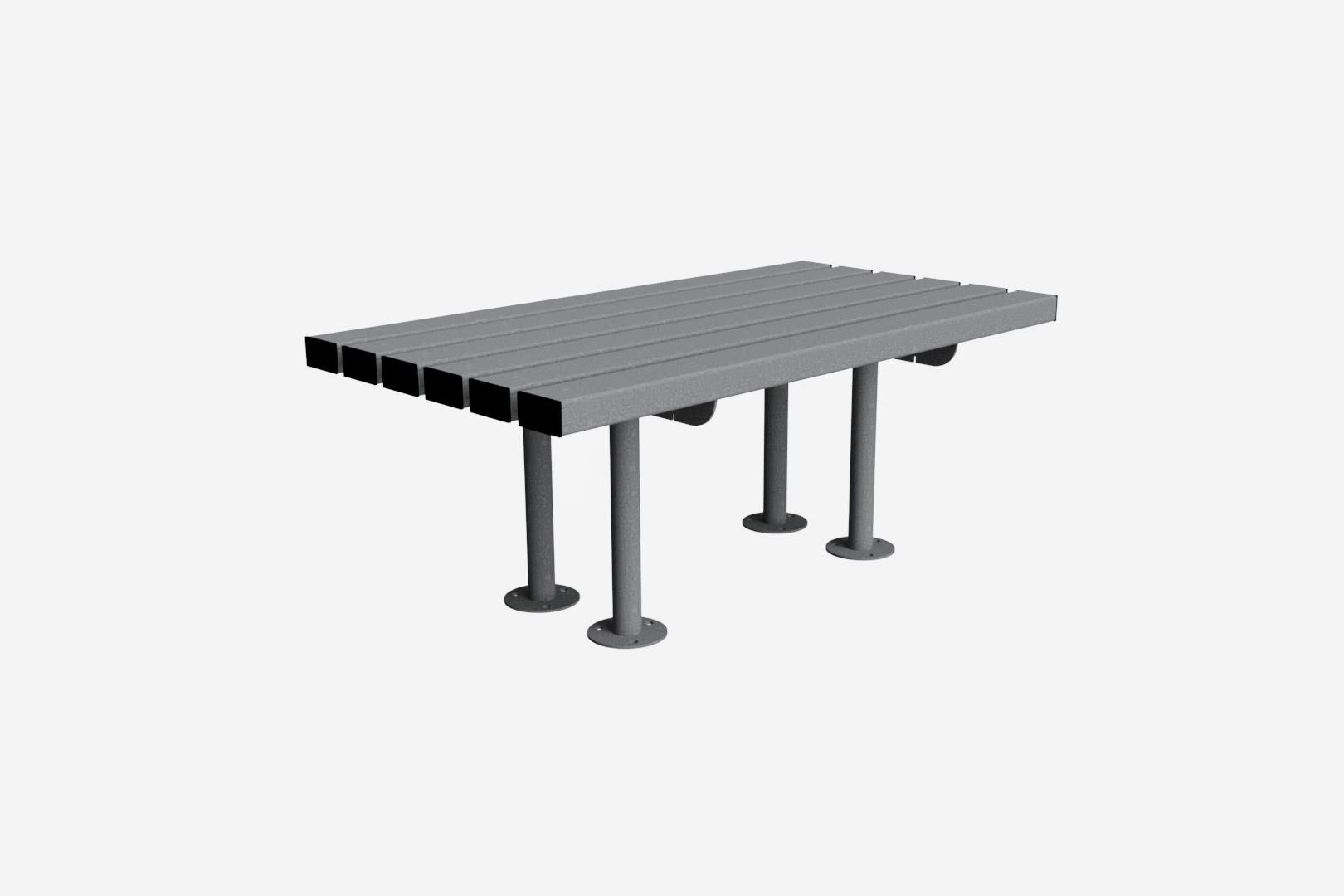 Gretton Outdoor Bench: 600 Galvanised & Powder Coating Flexible Installation Options Public & Commercial Settings