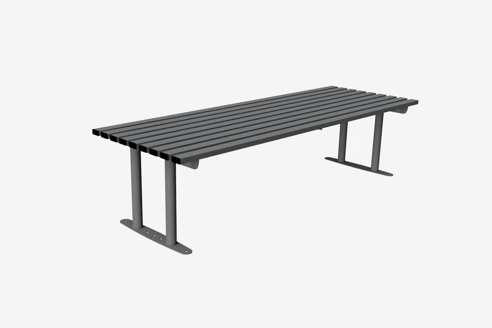Haddon Outdoor Bench: 600 Galvanised and Stainless Steel Powder Coat Colour Finishing Ideal for Busy Public Areas