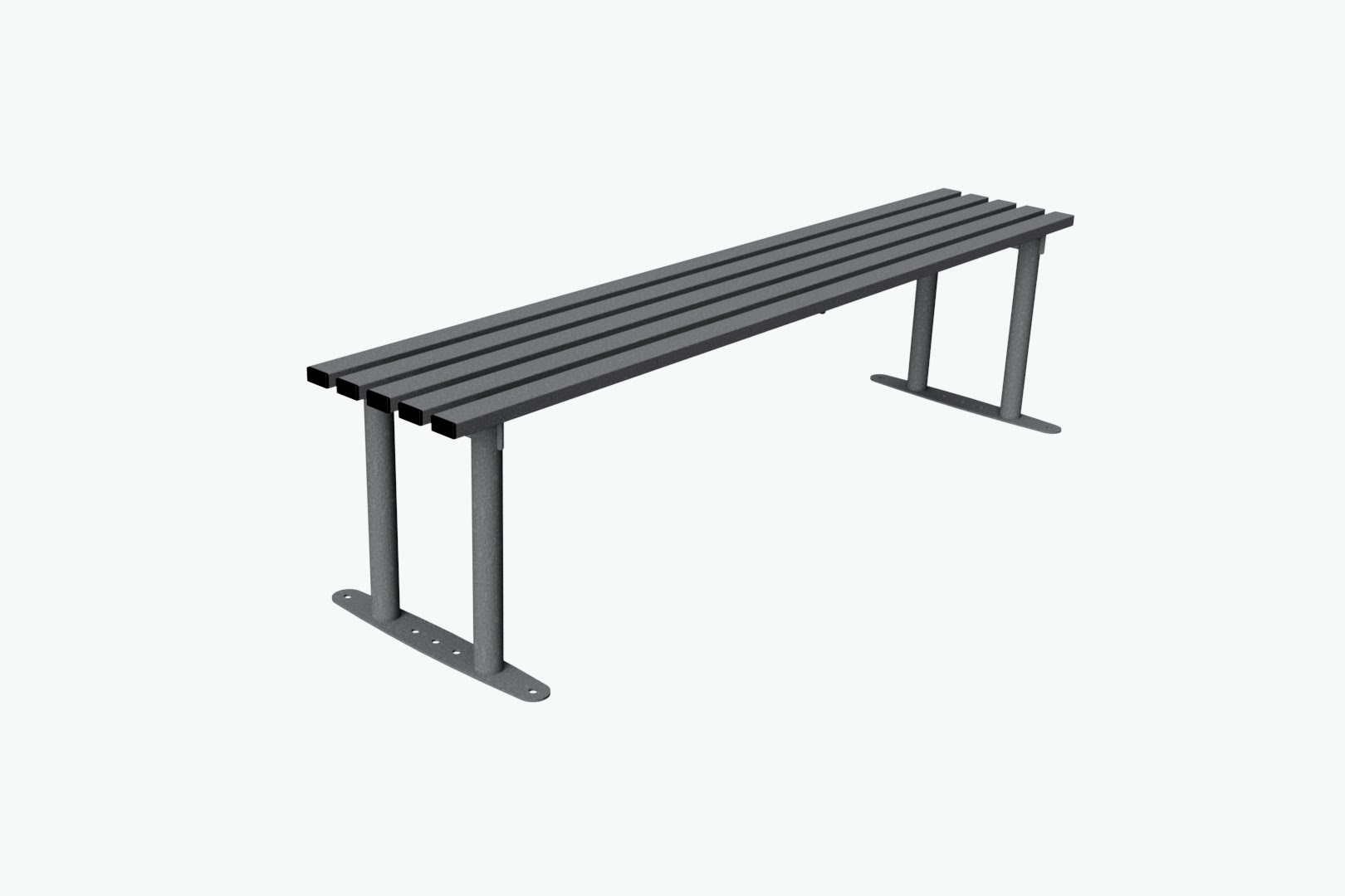 Haddon Outdoor Bench: 300 Galvanised and Stainless Steel Powder Coat Colour Finishing Ideal for Busy Public Areas