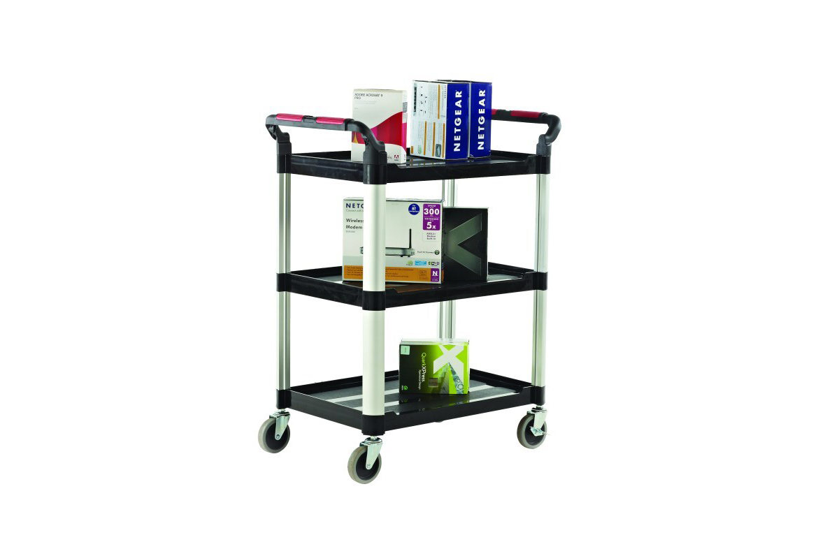 Three Shelf Trolley - Quality Hardwearing Plastic Tiers - 'Proplaz'