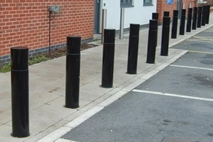 Bollard with Large Recess (168mm DIA) 1000mm above ground mild steel