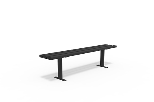 Benches in Black power coated Steel with choice of wood slats