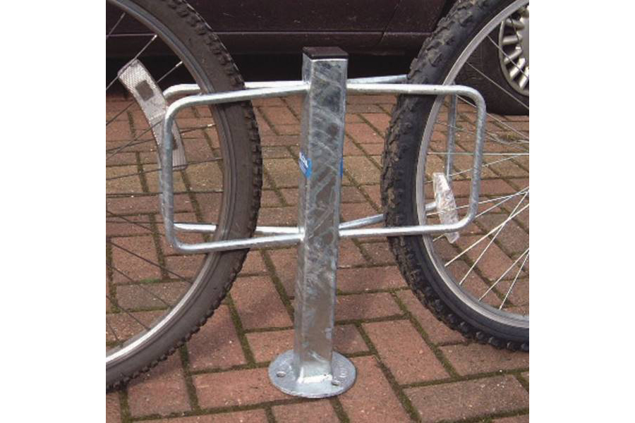 Model SU(V) Cycle Stand Rack, 2 Bike Storage, Free-standing, Ground Fixing, 484x90x410mm, Galvanised Mild Steel