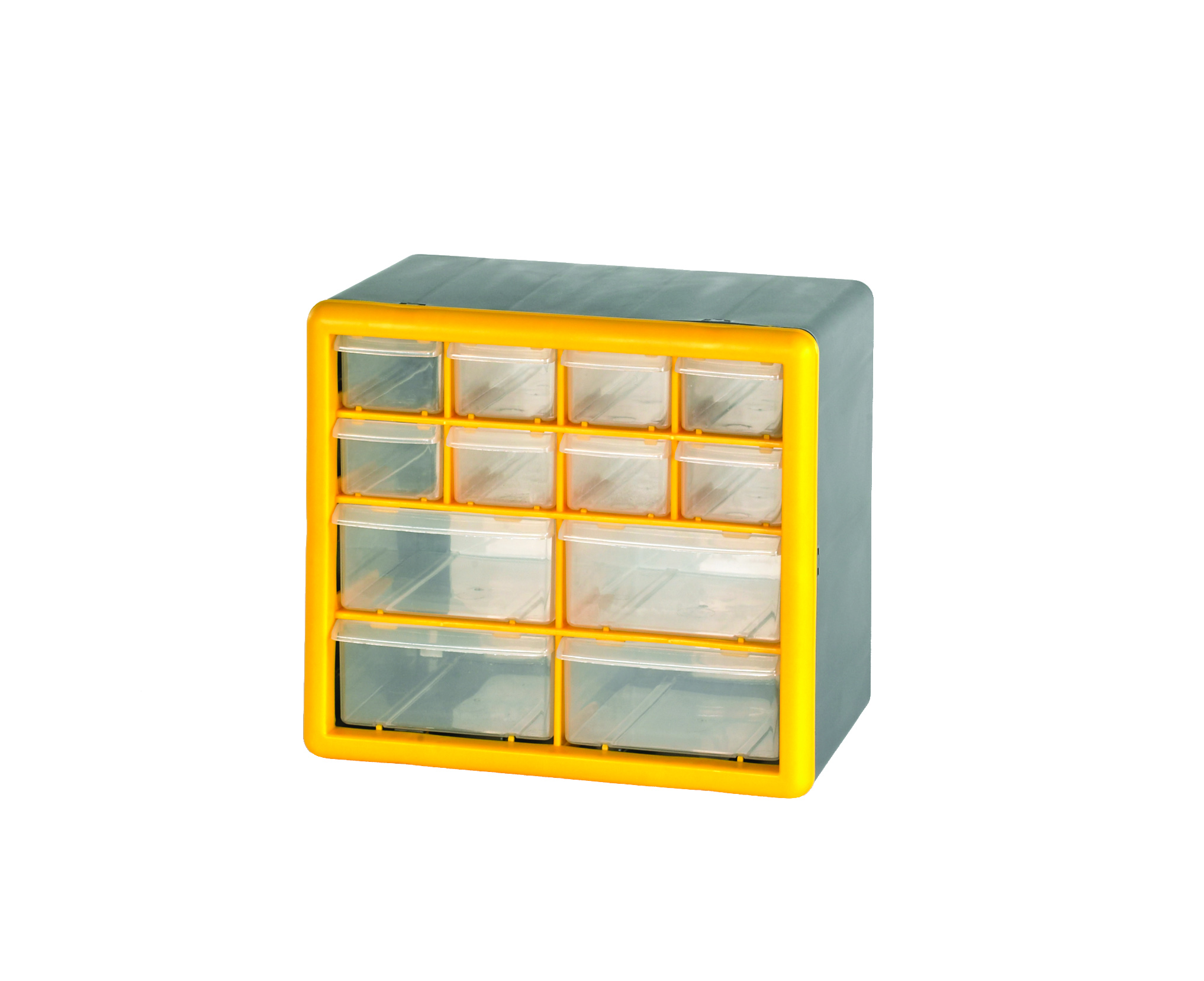 Compartment Storage Box with 12 Drawers
Overall Size H x W x D mm: 235 x 265 x 160
High-Quality Impact-Proof Polypropylene