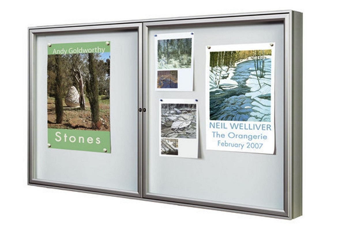 Noticeboard Aluminium Painted - Single and double door strong and versatile. For indoor or outdoor use.