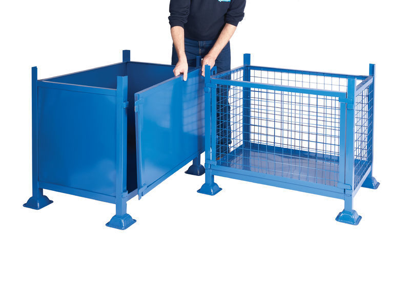 Box Pallets- Industrial container with Detachable Side panel