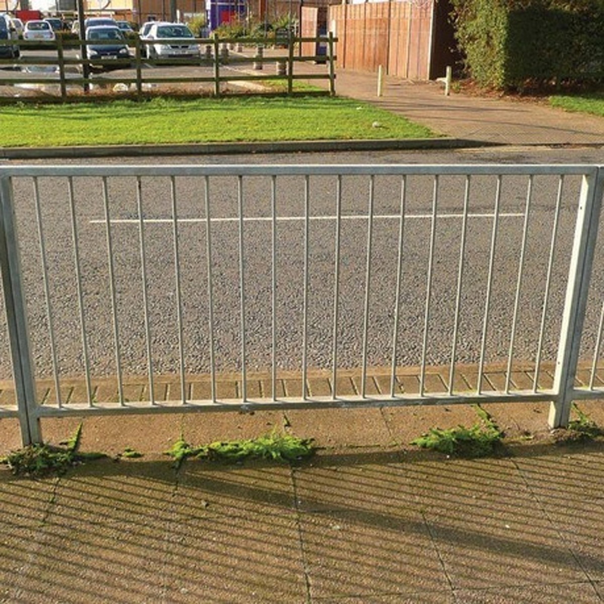 Guardrail for pedestrian safety-galvanised mild steel and in-line bars-Power coated available