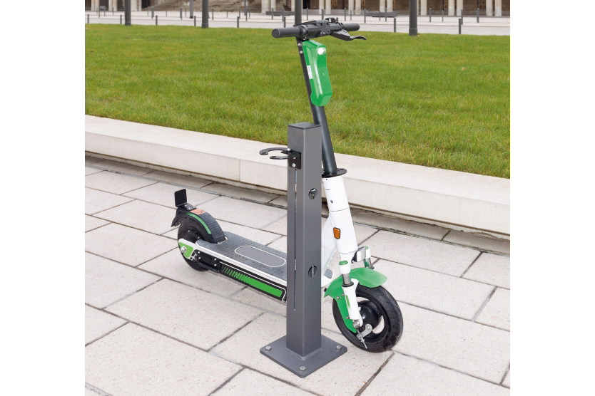 Scooter parking stand for 2 scooters. Modern and elegant design Ideal for parking places in front of public buildings