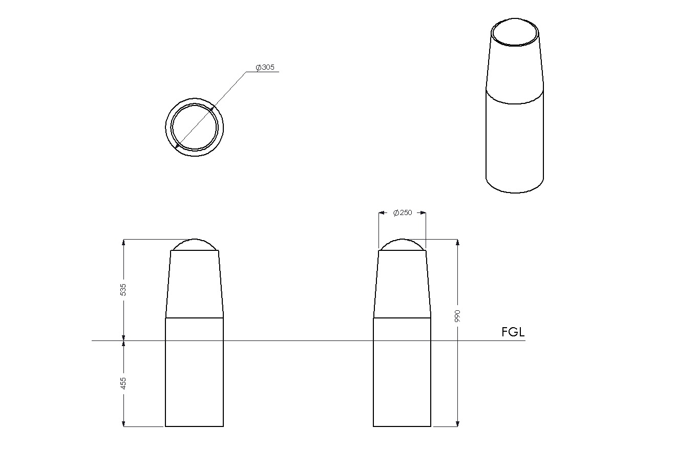 Richmond Concrete Bollard | H535mm
Heavy Duty Security & Refinement from 'Marshalls'