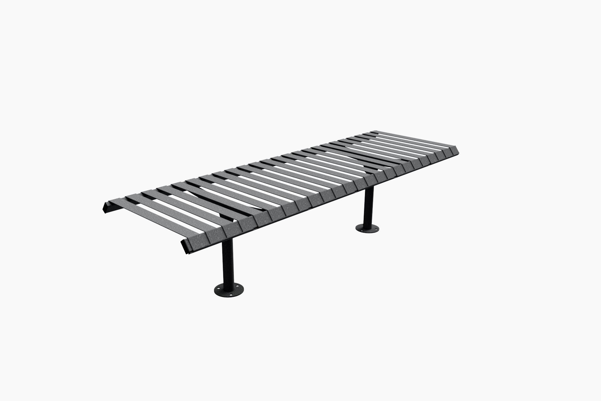 Rockingham O/D Bench: 600 Galvanised and Stainless Steel Powder Coat Colour Finishing Ideal for Out-door Public Areas