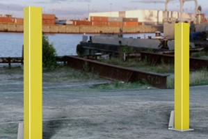 Bollards Removable (50-150mm Square) 
750mm above ground - Galvanised & Yellow
