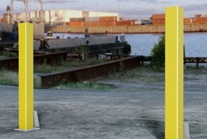 Bollards Removable (50-150mm Square) 900mm above ground - Galvanised & Yellow