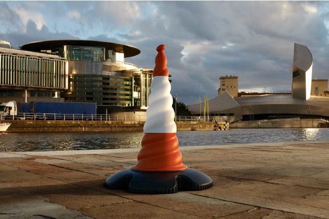 Helix Road Cone (750mm High & Pack of 4) in Unique 2-Piece Design with High Reflective Glass Bead Sleeve - Safety with a Twist