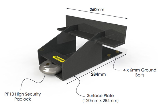 Autolok Blokka Metal Garage Door Security Blocker
Heavy Duty Steel Floor-Mounted Security Deterrent
