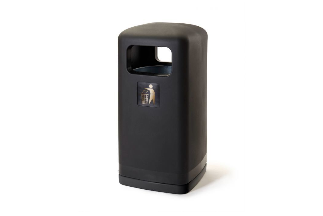 Outdoor Litter Bin - 100L capacity, robust plastic, various colours