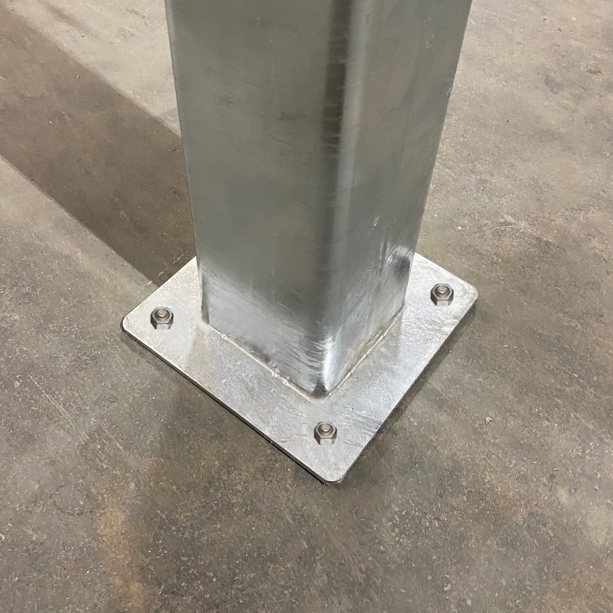 Bollard Steel (50-150mm Square) 750mm above ground - Galvanised - Bolt Down