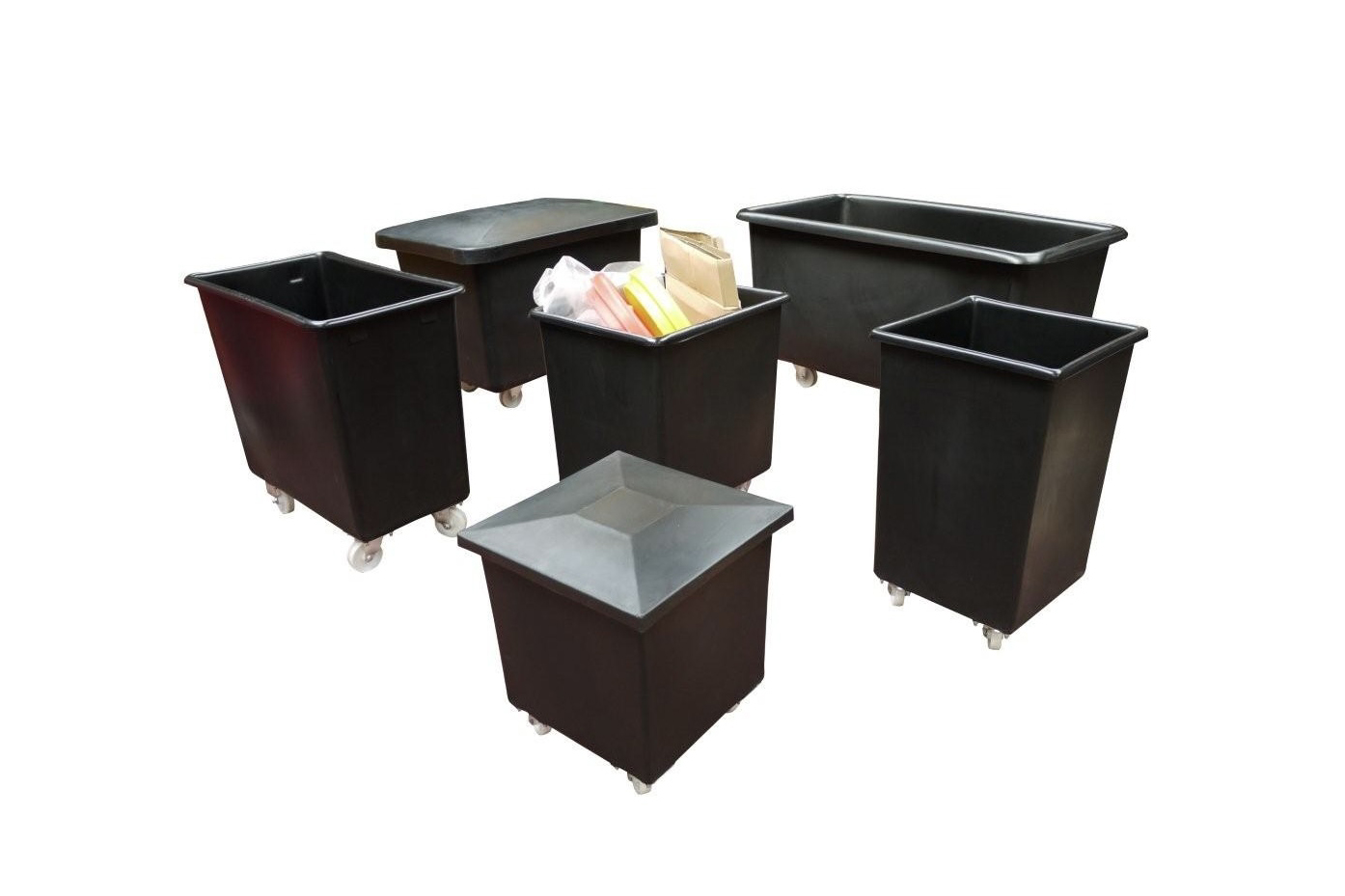 Trucks Mobile Tapered in Recycled Black. Ideal for warehouses, schools, and retails outlets