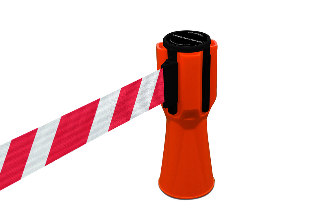Tensacone Traffic Cone Topper: 3.65M Retractable Webbing Adaptable & Cost Effective