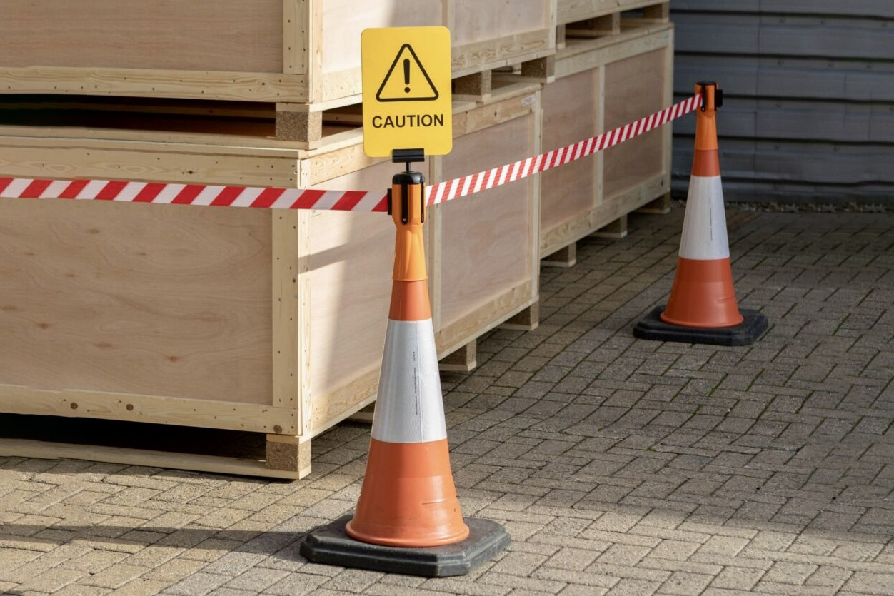Tensabarrier TC114 Tensacone Traffic Cone Topper
+ 3.65m Hi-Vis Red Chevron Retractable Webbing