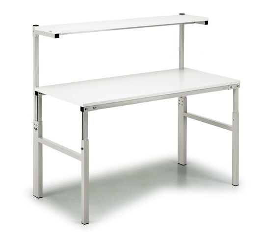 Workbench with Adjustable Height (650 to 900mm) & Shelf + Size choices